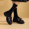 British Style Women's Loafers PU Leather Mary Janes Shoes Retro Round Toe Lolita Platform Shoes Slip On Flats