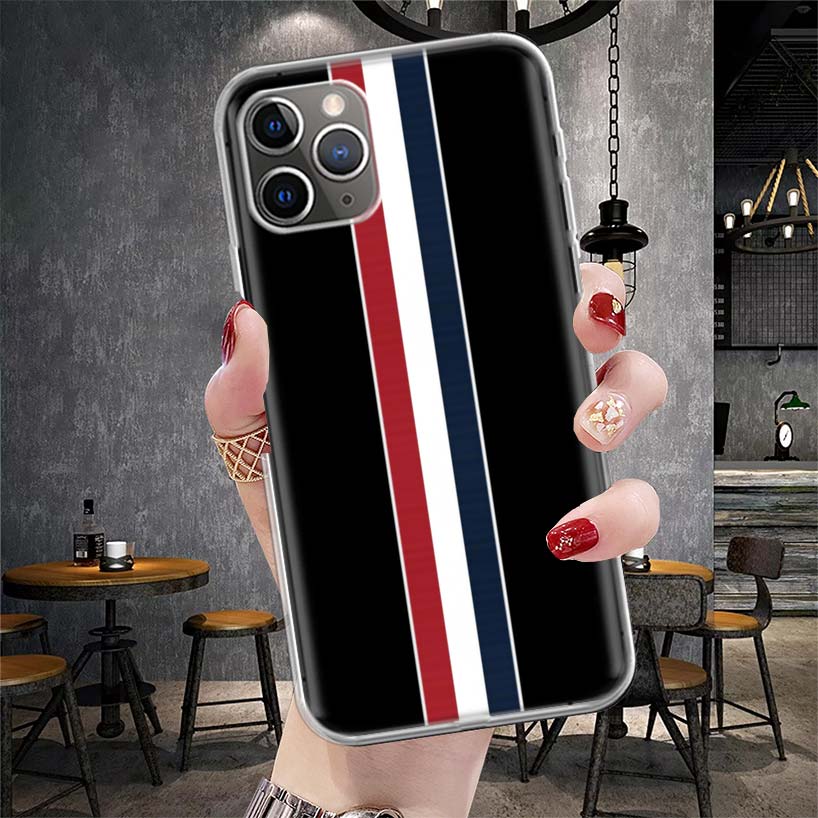 Luxury Sports Line Cool Stripes Soft Phone Case For IPhone 11 17 Air 16E 16 Pro Max 15 + 14 Plus 13 Mini 12 Apple 7 SE 8 Fundas