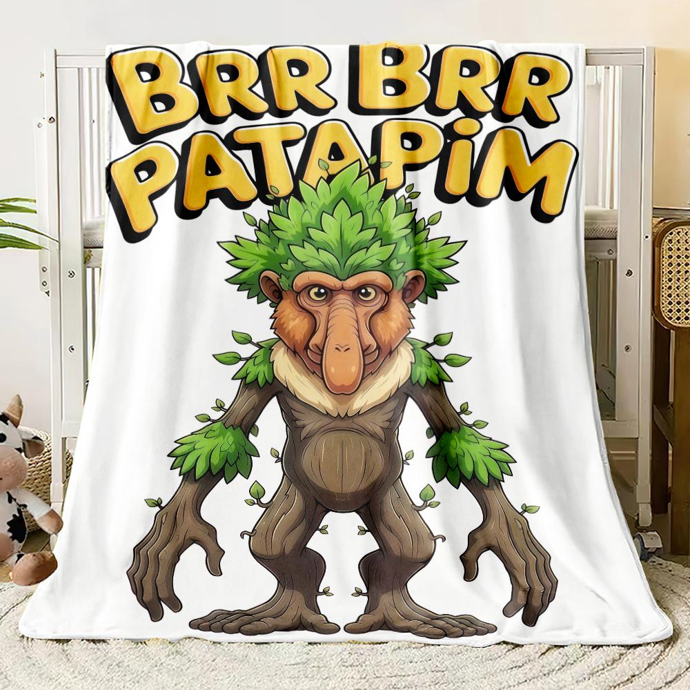 

Italian Brainrot AI Generated Animals Plush Thin Blanket Kids Adult Flannel Throw Blanket for Outdoor Super Soft Bedspread Gift 130x150cm