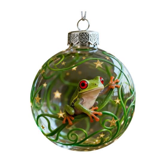 

Рождественская лягушка, плоская акриловая подвеска 2D, украшение на елку с дикими животными, праздничное украшение комнаты, значимые подарки для детей Q