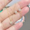 14K Gold-Plated Sterling Silver Flower Pendant Necklace - Elegant Clavicle Chain Gift
