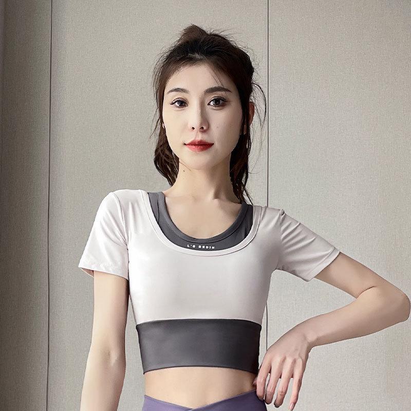Women's Summer 2025 Running Set: Quick-Dry Fashion Gym Outfit with Yoga Shorts and Short Sleeve Top
