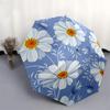 1pc White Daisy Flowers Automatic Umbrella Durable Iron Frame & Plastic Handle, Gift for Men & Women, Sturdy Construction yy250905195