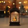 Holiday Party Table Centerpiece Christmas Snow Lantern, Battery Operated Swirling Water Glittering Vintage Portable Resin Lantern Santa Snowman