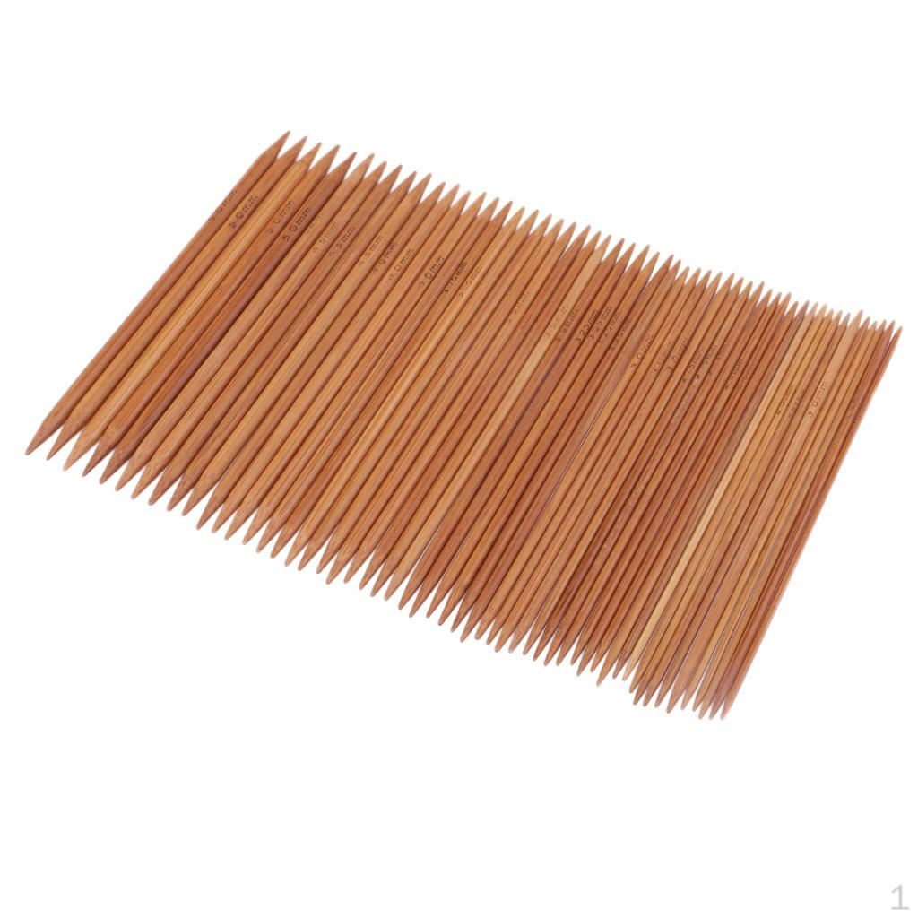 

55 Pieces 2.mm-5.mm Double Pointed Carbonized Bamboo Knitting Needles Crochet Set