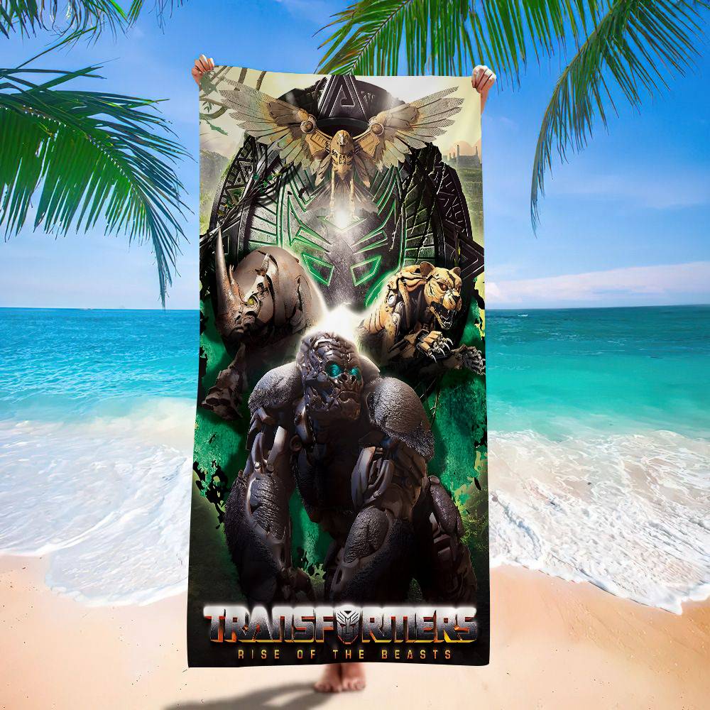 Transformers Rise of the Beasts Series Film Blanket Quick Drying Beach Towels Oversized Printing Super Pool Towel Blanket