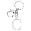 Simple Stainless Steel A-Z Alphabet Keychain Modern Minimalist Letter Keyring Backpack Pendant For Women Jewelry Stylist Gifts