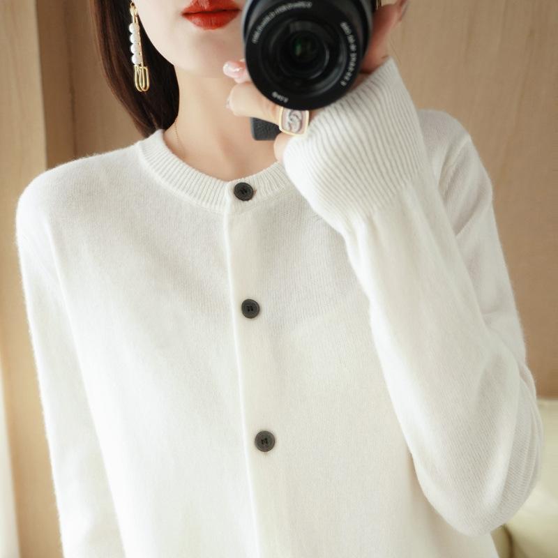 INDFS Damenmode Lässig Herbst Winter Einfarbig Druck Langarm O-Ausschnitt Pullover