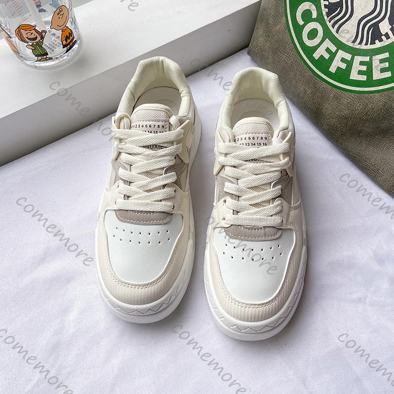 Comemore New Women's Platform Sneakers Breathable Lace Up Round Toe Student Casual Sports Shoes Retro Increase Height Board Shoe