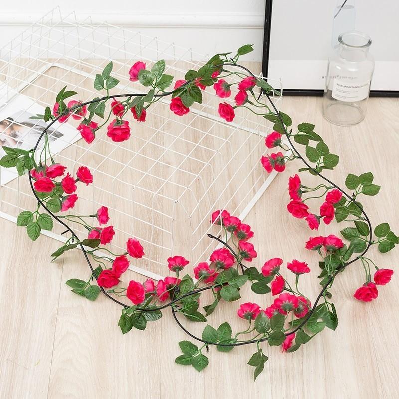 Elegant 69-head White Rose Artificial Vine For Wedding And Home Decoration