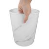 Marble Pattern Trash Can Black Plastic Large Capacity Round Wastebasket for Living Room Kitchen Bathroom Office