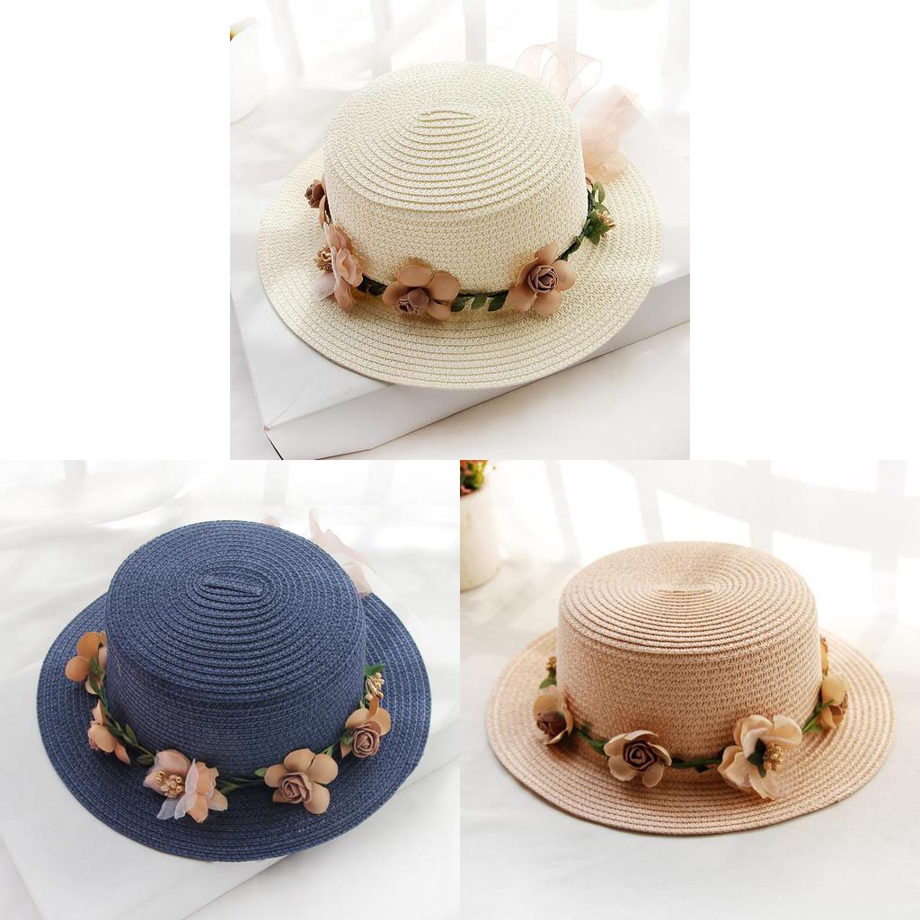 Summer Flower Hat With Wide Brim And Sunshade For Outdoor Beach Vacation