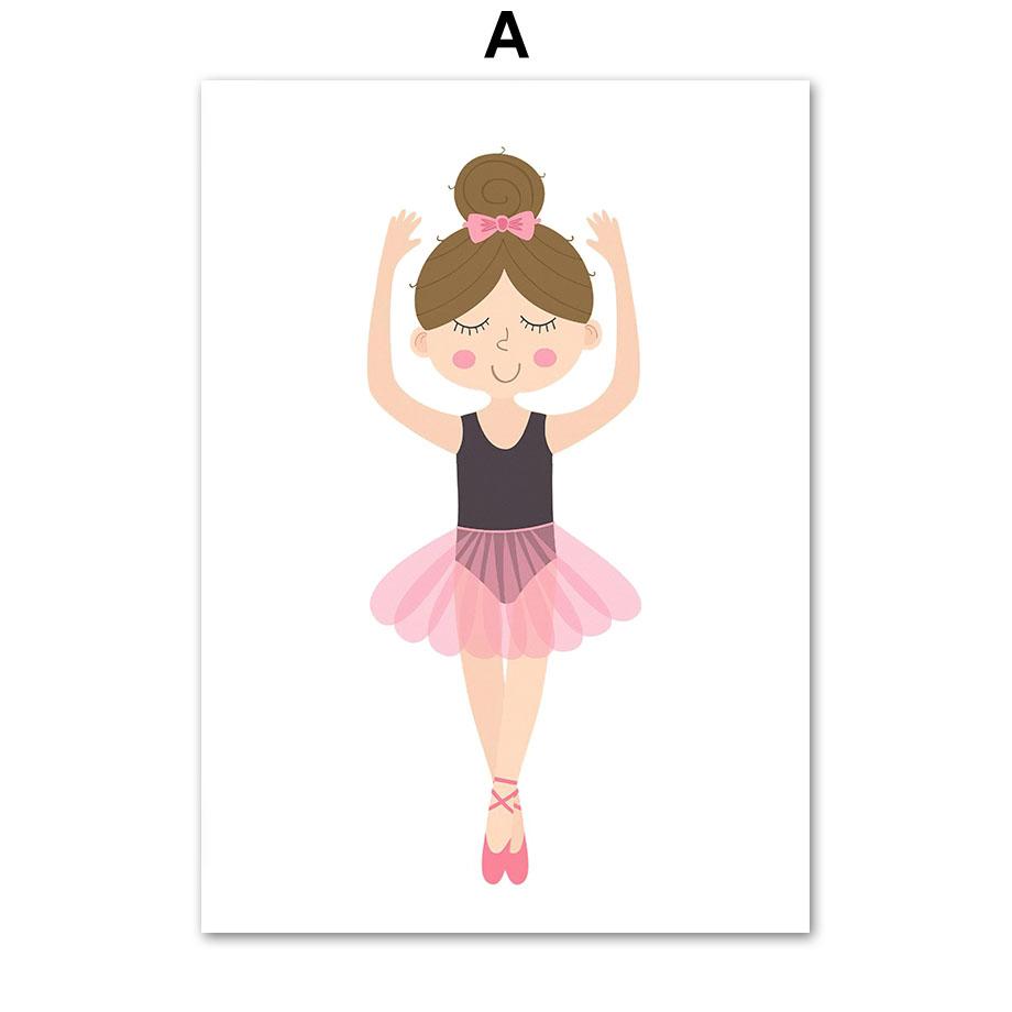 

Розовый прекрасный замок для танцующих девушек, единорог, лебедь, настенная живопись на холсте, постеры на скандинавскую тему и принты, настенные панно для декора детской комнаты 21cm×30cm NoFrame