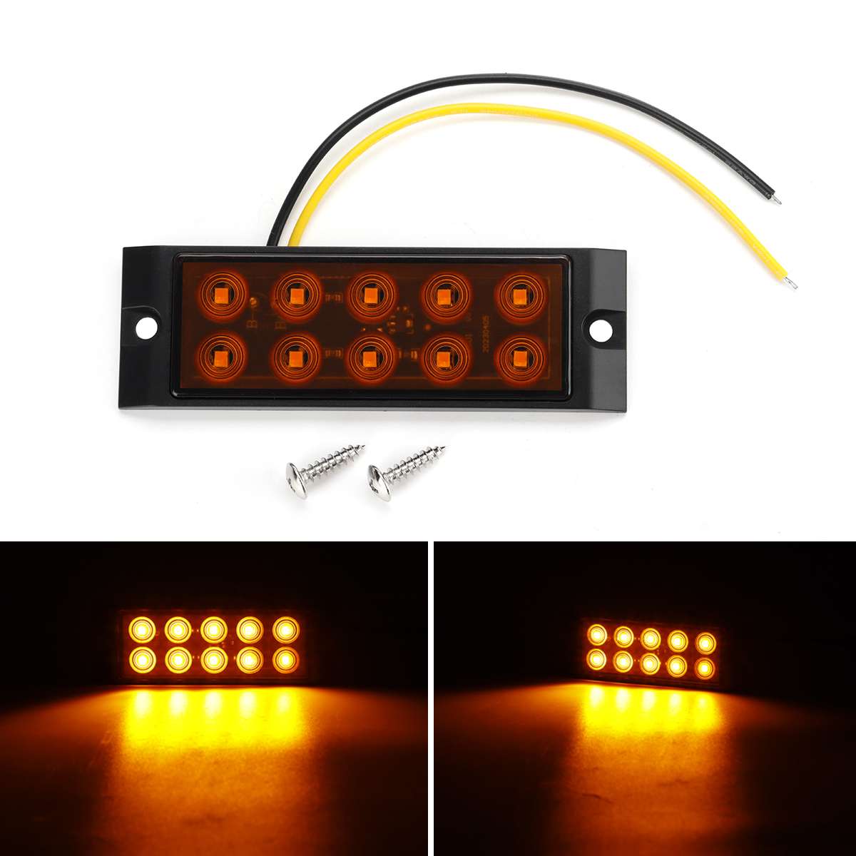 

2/4 шт 12-24 В 10 светодиодов боковой габаритный фонарь задний фонарь позиционный сигнальный фонарь универсальный для грузовика прицепа фургона 4PCS жёлтый
