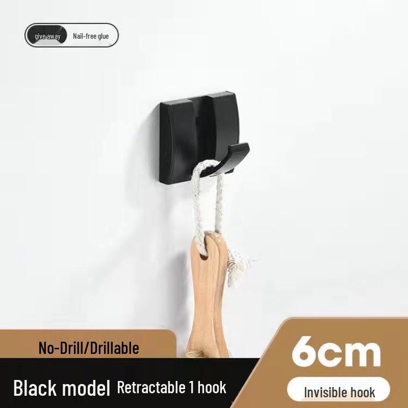 Foldable No-Drill Wall-Mounted Invisible Coat Hook for Dressing Room or Door