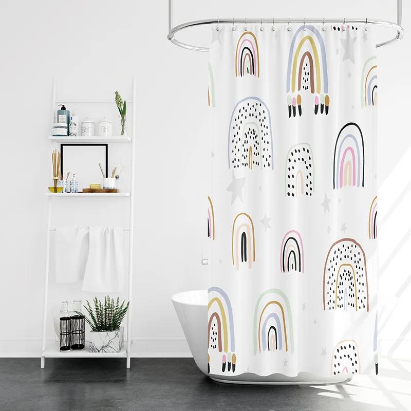 isn't wind simple home bathroom shower curtain small fresh partition  waterproof mildew-proof opaque