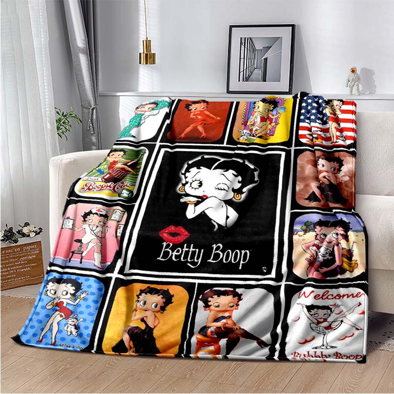 Cartoon Anime cute B-Boop MISS Super Soft Throws Blanket,Warm Cozy Blanket for Bed,Couch,Sofa,Bedroom,Living Room,Travel,Camping