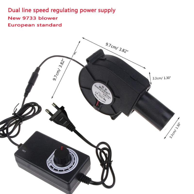 BBQ Air Blower Portable BBQ Fan Air Blower Handheld Barbecue Fan US/EU Plug