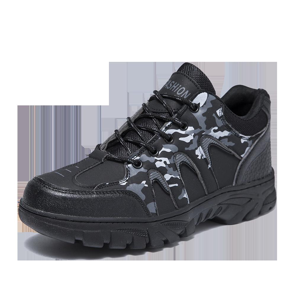 Hiking shoes spring new camouflage large size hiking breathable comfortable shoes leather surface outdoor
