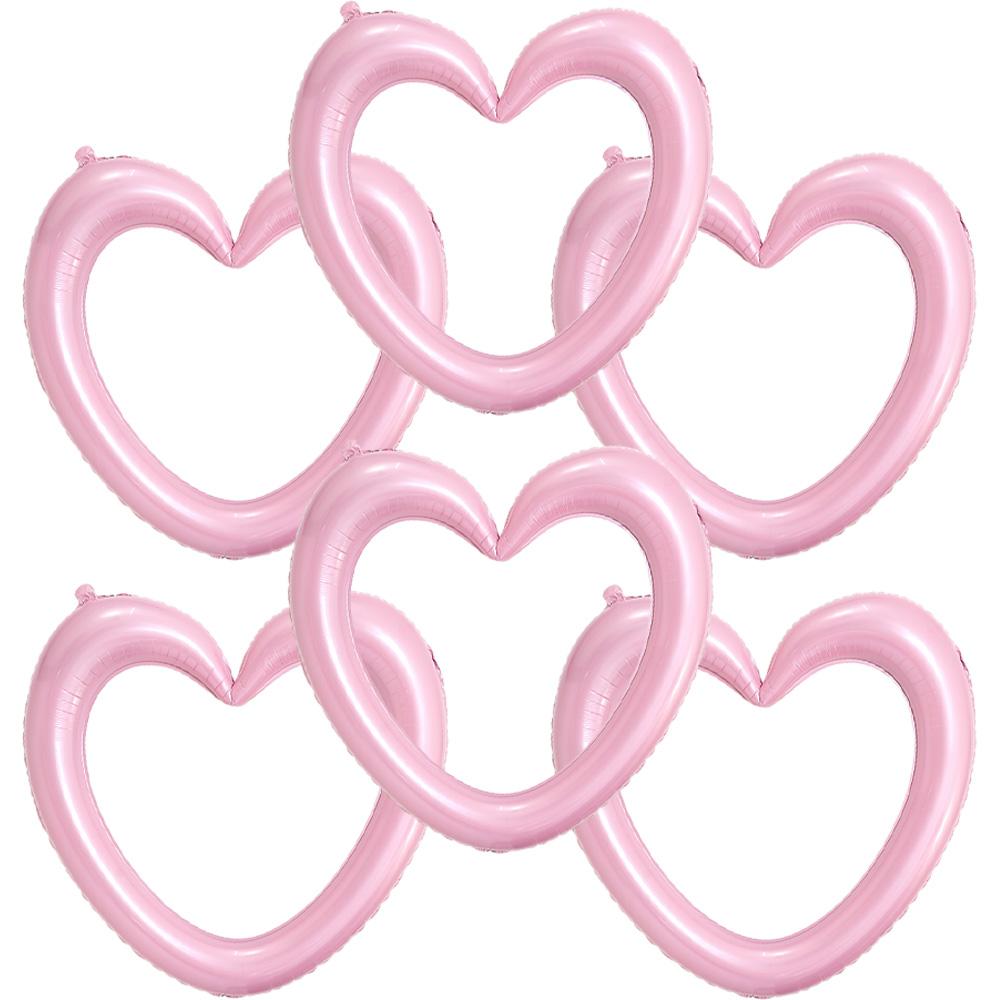 2/3/4/6 Pack of Heart-Shaped Aluminum Foil Balloons, 40inch Hollow Heart Balloons, Suitable for Valentine's Day, Birthday Parties, Weddi