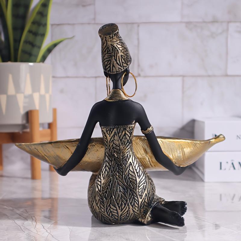 African Black Woman Tray Resin Ornament Home Decor Desktop Storage Handicraft Wholesale