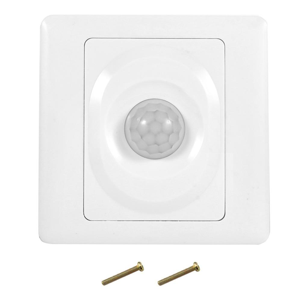 100W Infrared IR Body Motion Sensor Switch PIR Intelligent Switch  Wall Switch белый