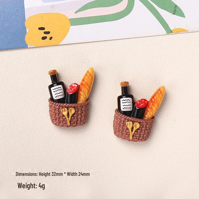 DIY Cartoon Resin Accessories: Bread, Fries, Cream, Hair Clips, Shoe Buckles & Stickers