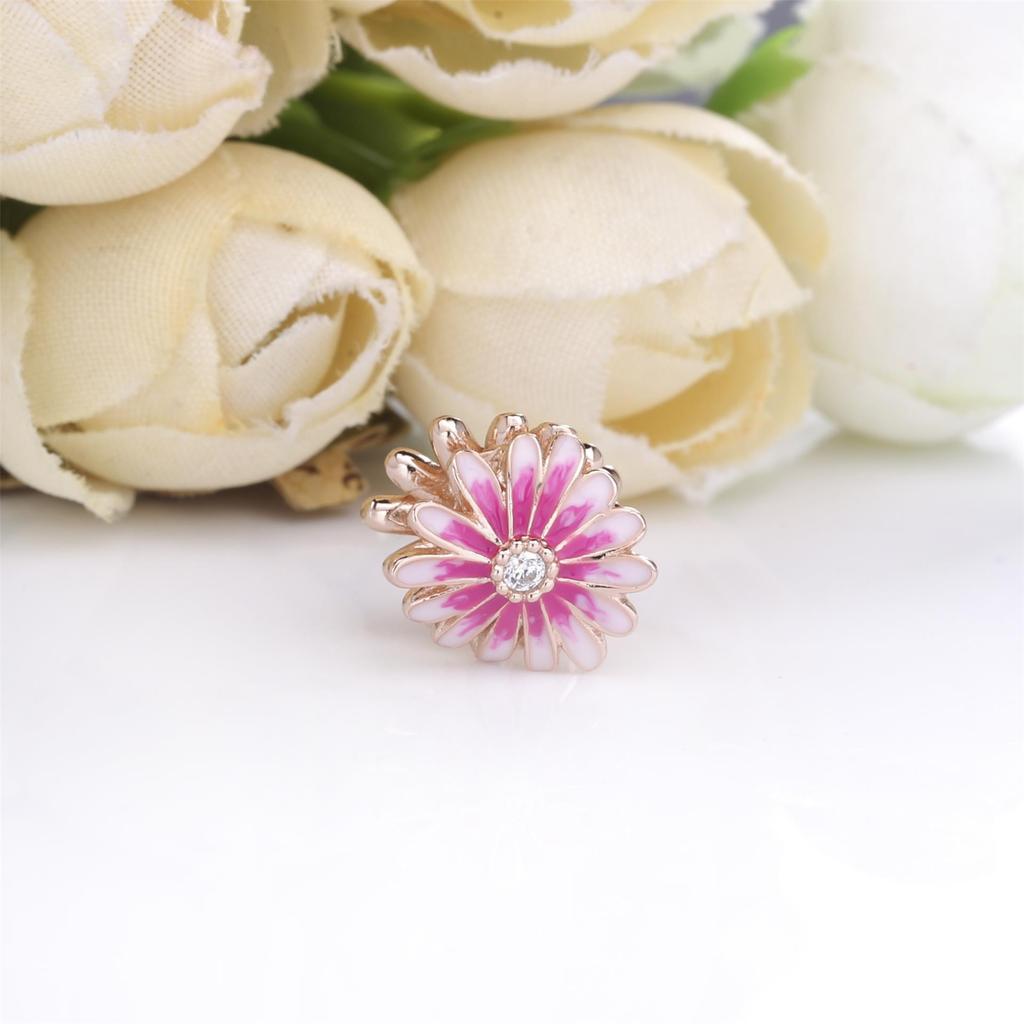 New Copperspring Sunflower Four-Leaf Clover Charm Fit Original Necklace Bracelet Women Jewelry Birthday Diy Gift