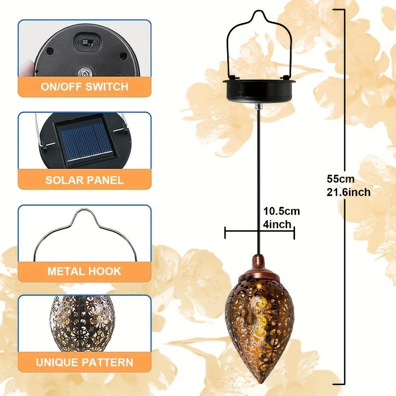 Water Drop-Shaped Outdoor Solar Projection Light – Waterproof & Hollowed-Out for Garden, Patio, Stair, Fence, Street, Landscape