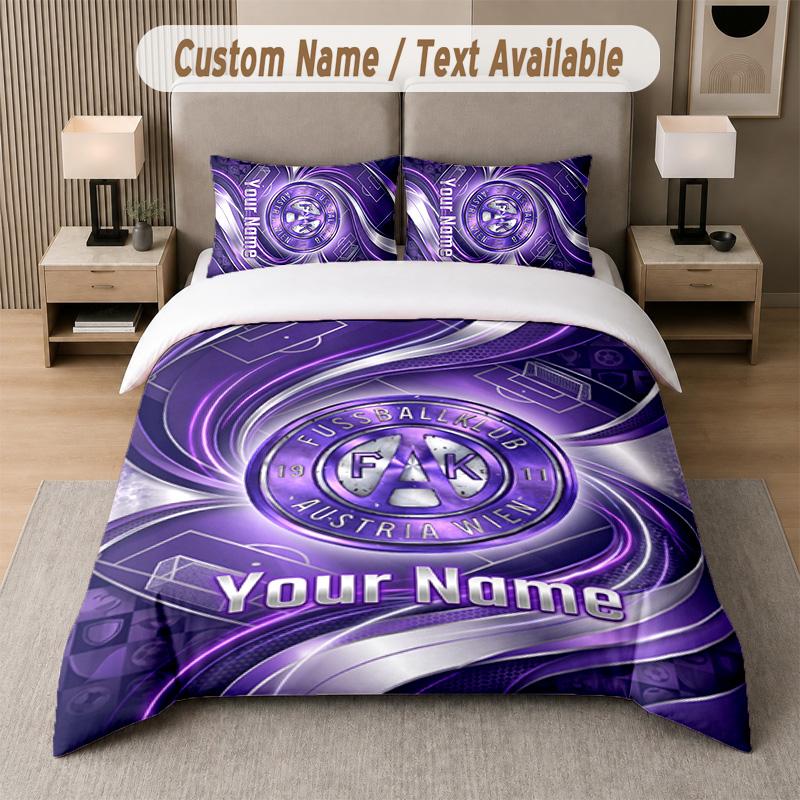Austria Wien FC Design Bedding Set Custom Text 1 Duvet Cover & 2 Pillow Cases