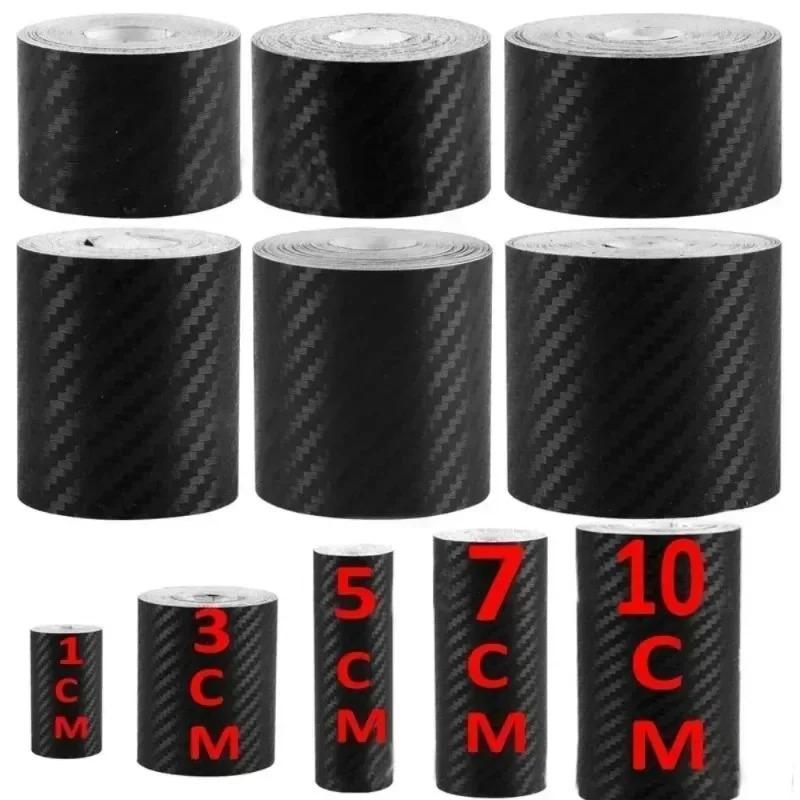 For 3D Carbon Fiber Car Stickers Door Sill Protector Bumper Tape Waterproof Protection Film Car Protector Strip Length 3/7/10M