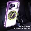 KEYSION Plating Transparent TPU Magnetic Case for MagSafe for iPhone 16 17 Pro Max 17 Air PC Ring Stand Lens Protect Phone Cover