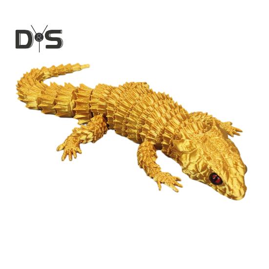 

3D-модель ящерицы, игрушка для игрушек, декор для рабочего стола, реалистичный вид, яркие цвета, тема животных, игрушка-ящерица, реквизит для фотосъемки золотистый