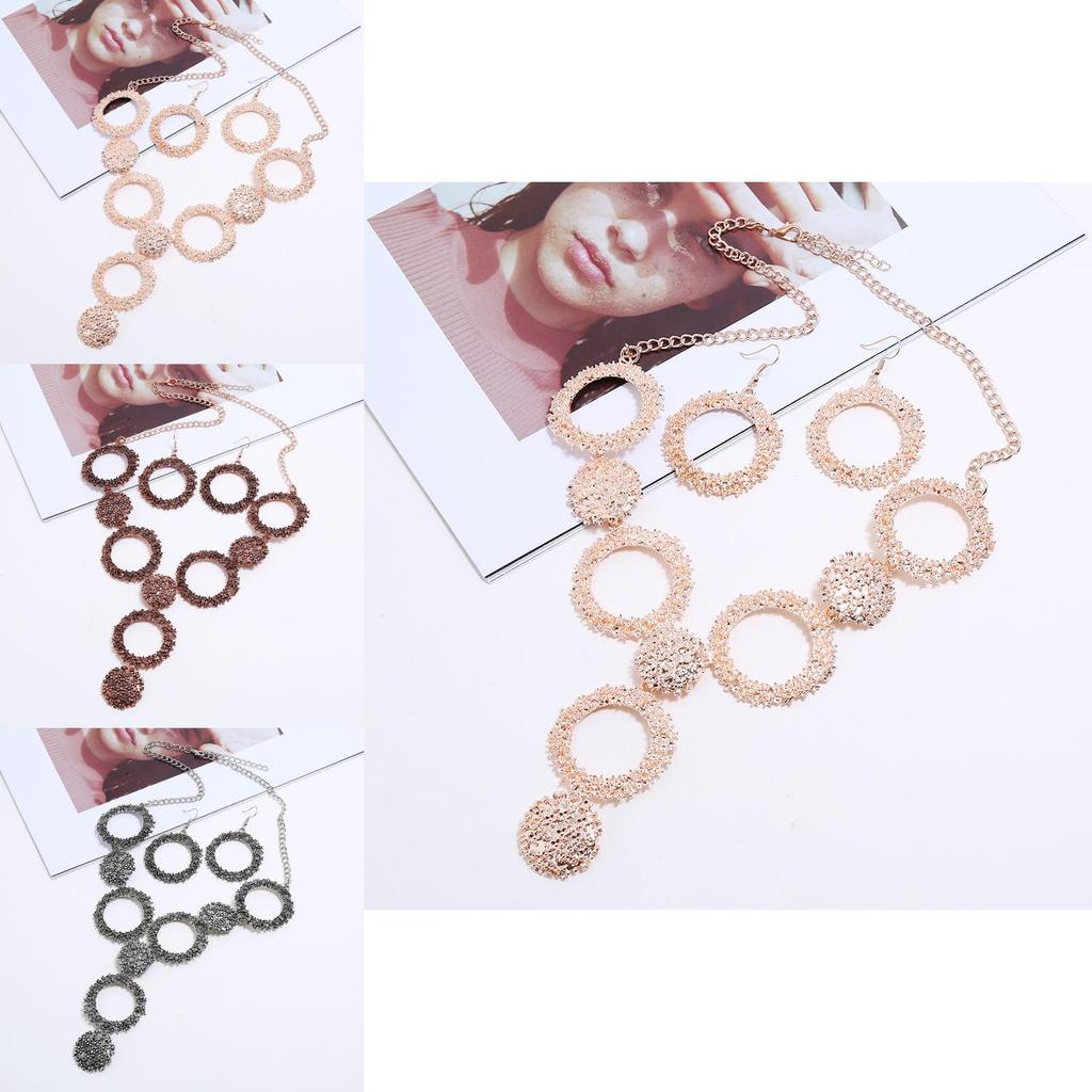 Retro Alloy Necklace Jewelry Set With Gold Plated Finish For Art Fashion Enthusiasts
