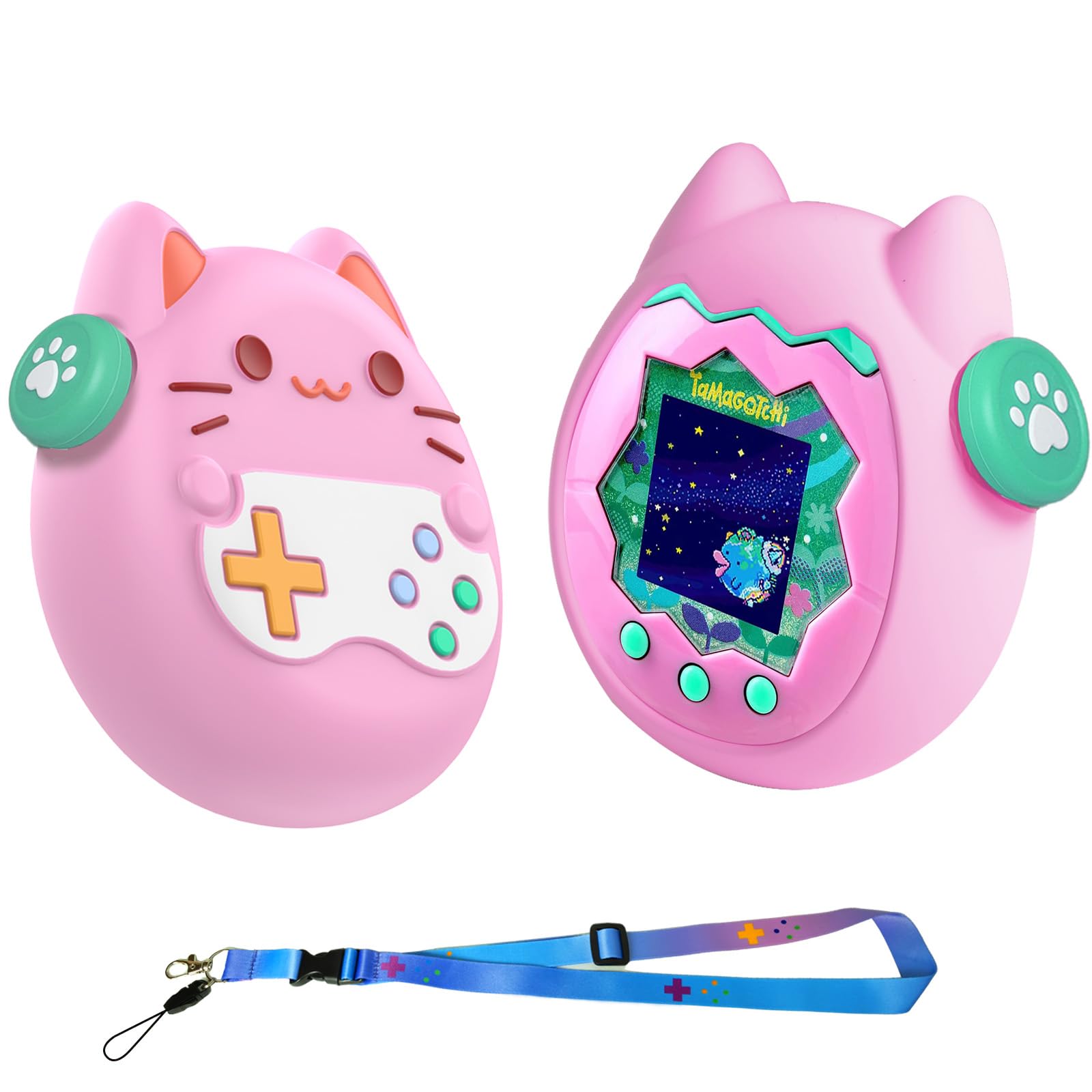 

Tamagotchi Paradise Case 3x High Rebound Protective Cute Protective Case with Strap and Knob Cover [Srelirly] Cover, Shockproof, Drop-Resistant,
