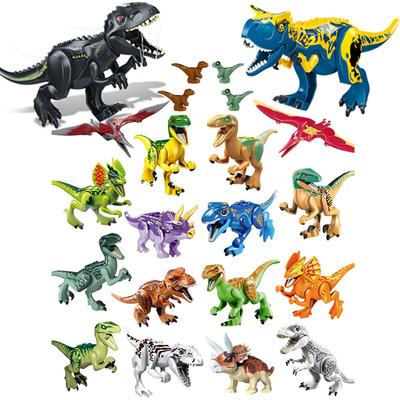 22pcs MOC Dinosaur Building Block Set Blue Ox Dragon Wing Triceratops Small Particle Building Block Toy