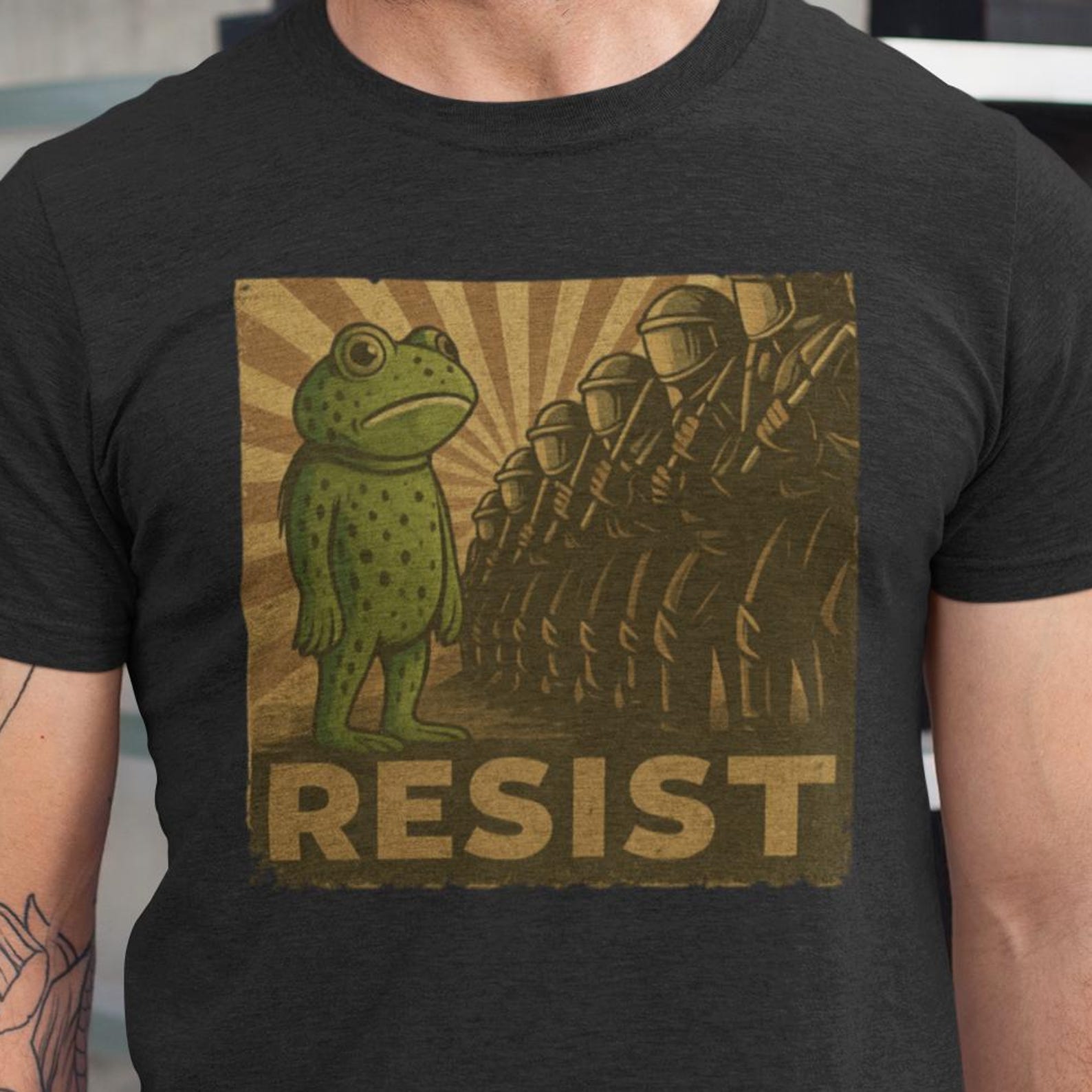Portland Frog Resist Protest shirt, Anti-ICE Shirt, Portland Frog Shirt, Protest T Shirt, Anti Establishment, Deportation Resistance M