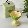 Creative Ceramic Apple Stemmed Dessert Cup