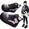 Girls' snow boots 2025 winter new children's large cotton shoes piled and thickened medium and older children's waterproof cotton boots to keep warm