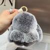 Korean Cute Rex Rabbit Hair Doll Bunny Car Keychain Pendant Mini Bag Plush Dead Pendant Rabbit