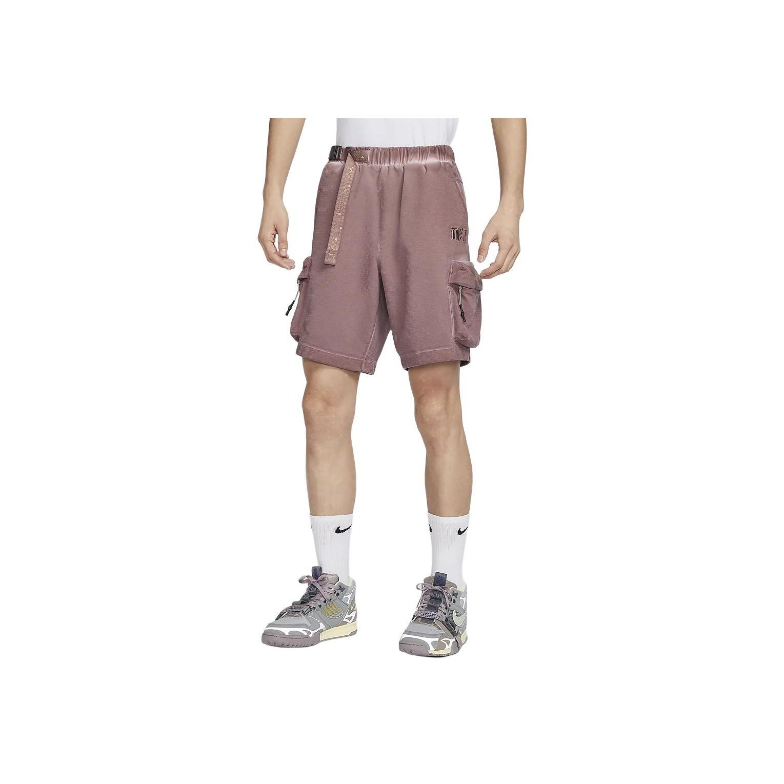 

Nike Sportswear Solid Outdoor Elastic Waist Mid-Rise Casual Shorts Men shorts Smoke-Gray Purple Red HF0817-208 M