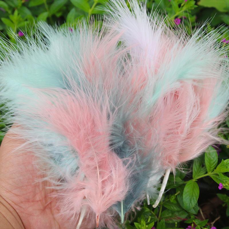 50Pcsdiy Color Feather Full Fleece Turkey Feather Clothing Antique Headdress Pet Toy Handicraft Decoration