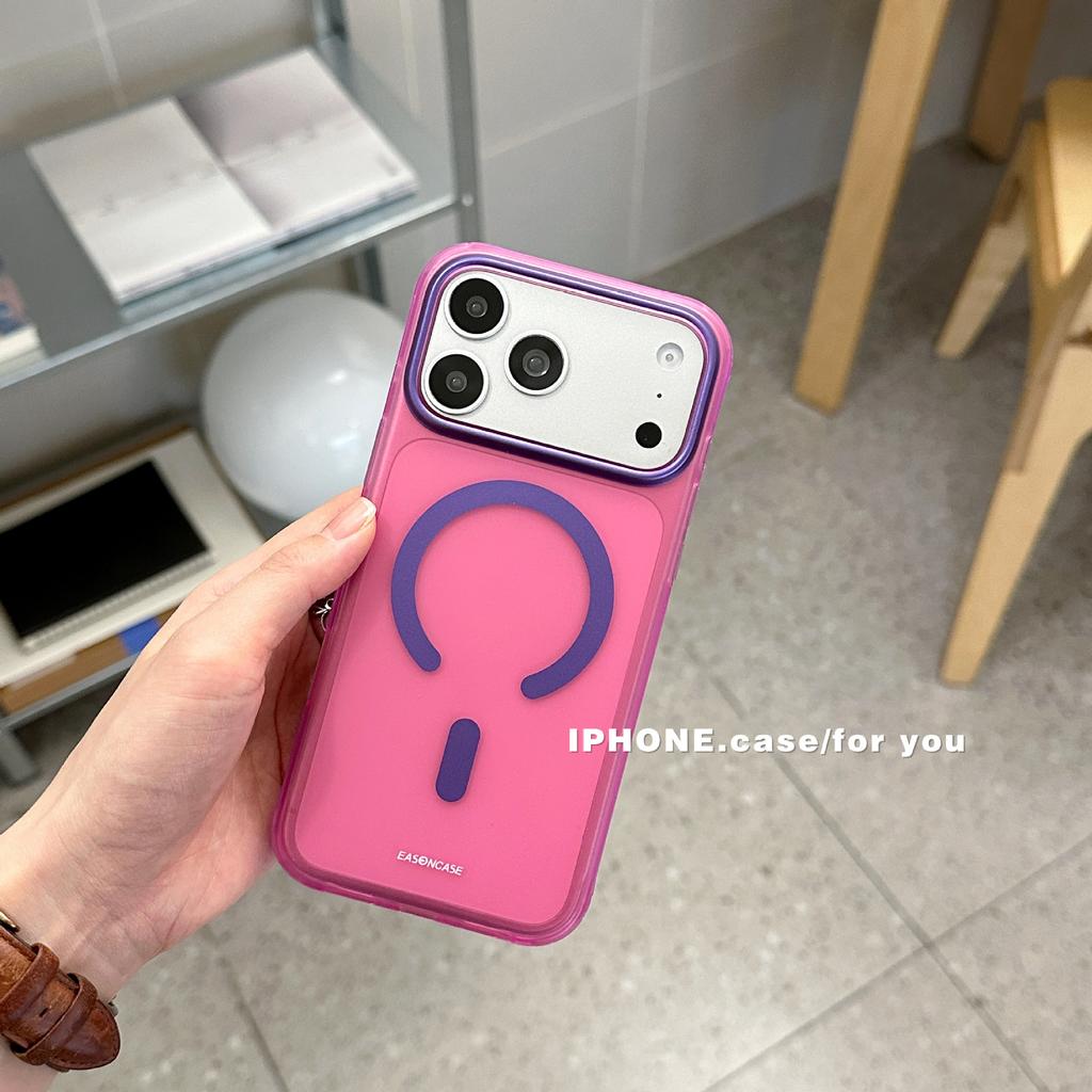 Colorful 360 Bracket for iPhone17PROMAX Mobile Phone Case Apple 16 Contrasting Color Magnetic Anti-drop Protective Case