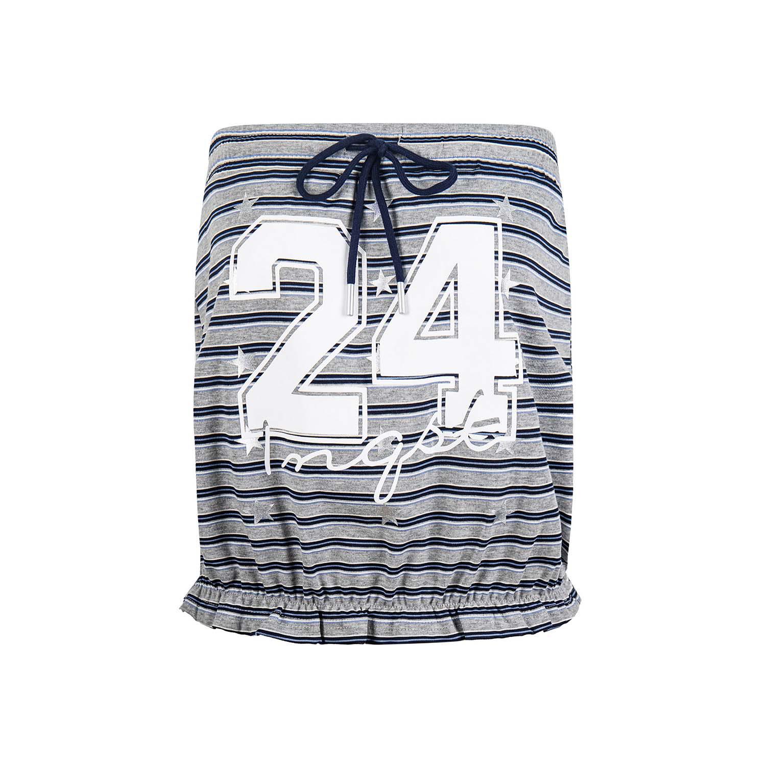 Korean Style Spicy Girl Star Stripe Ruffle Bandeau Top S тёмно-синий