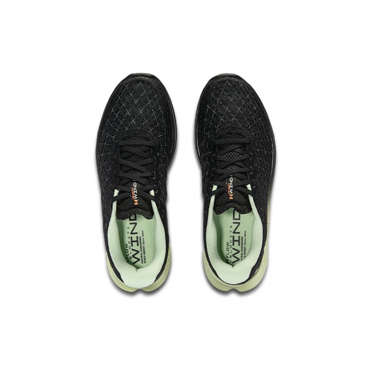 Under Armour Flow Velociti Wind 2 Bequemes Material Low-Top Lässige Laufschuhe Herren Sneaker Schwarz Grün 3025652-003