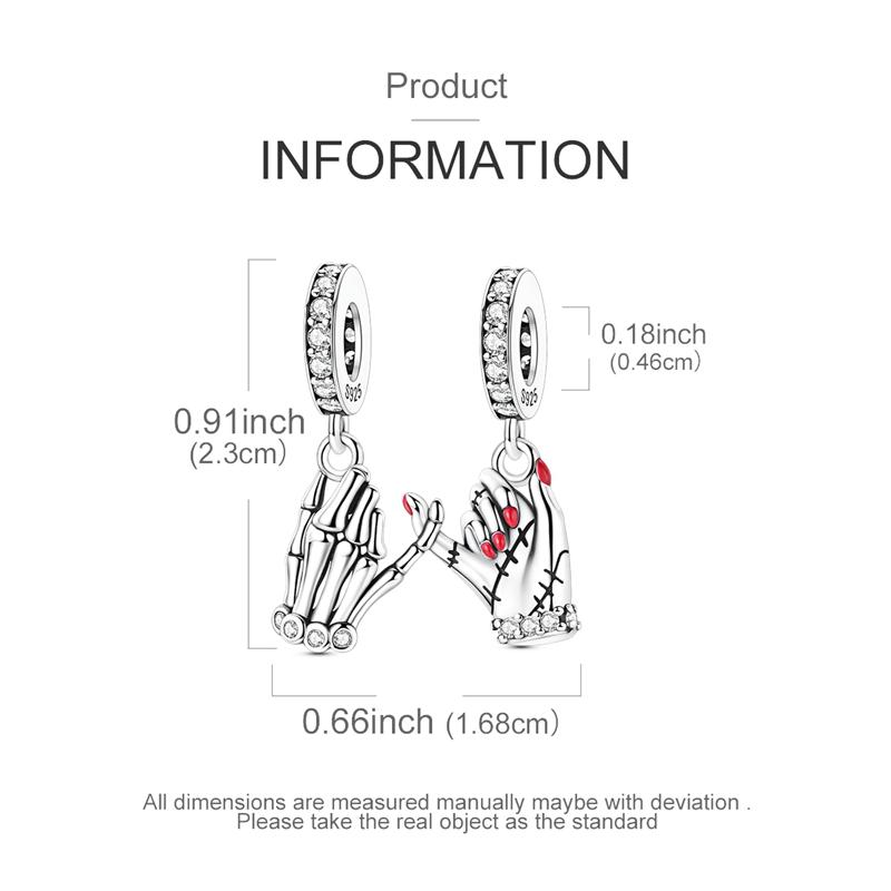 Original Copper Charm Bead Two Hands Pinky Promise Pendant Fit Original Bracelet For Women Diy Jewelry Friend Gift