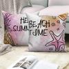 Home Sofa Office Cushion Pillowcase  Summer Vacation Alphabet Printed