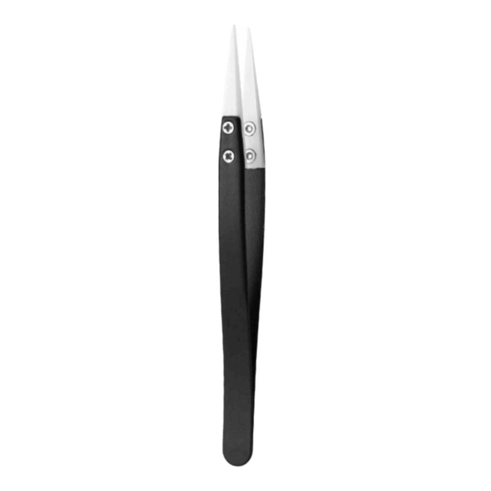 

Anti-Static Ceramic Tipped Tweezers Heat Resistant Stainless Steel Insulated Tweezers Fine Pointed Tip Straight Tip