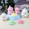 4pcs/set 3D Snowman Candle Mold Soft Chocolate Candy Mold Crafts Gypsum Mold  for Christmas Party