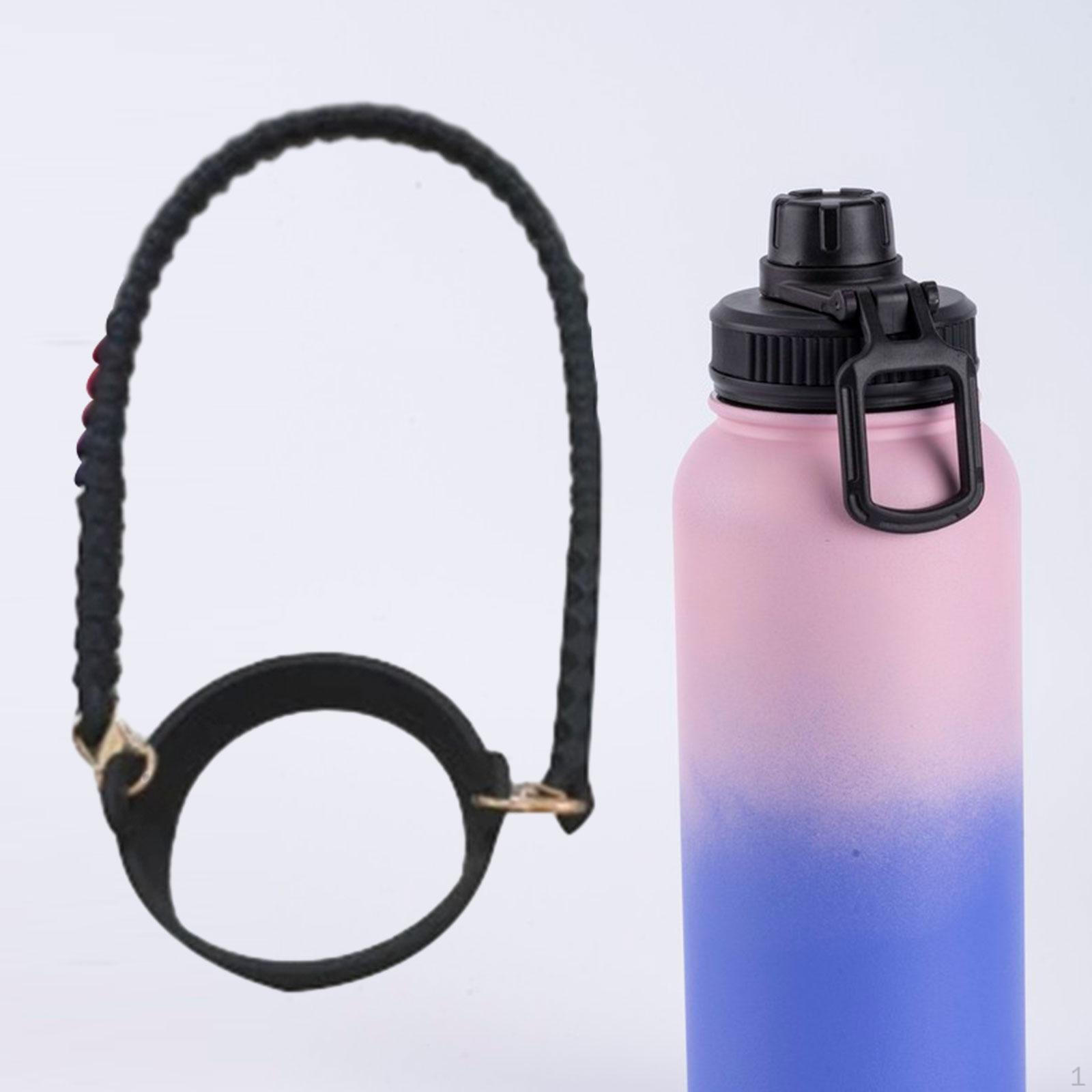

Держатель для ручки бутылки с водой с ремешком, эластичный портативный держатель для езды, походов, Black